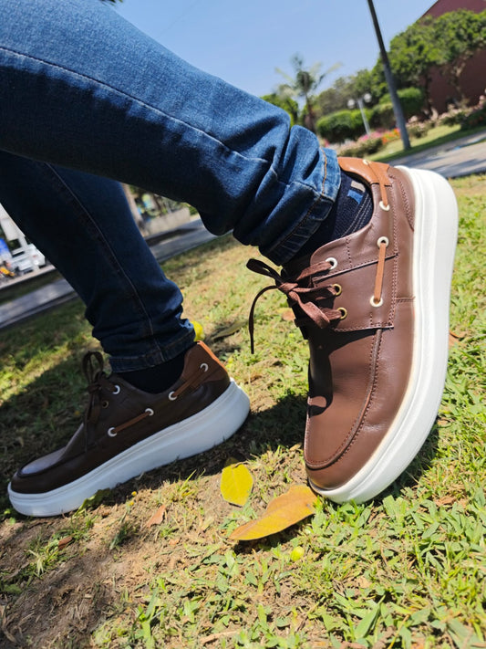 Zapatillas Top Sider de cuero legitimo - Ultralivianas - EUNAISS